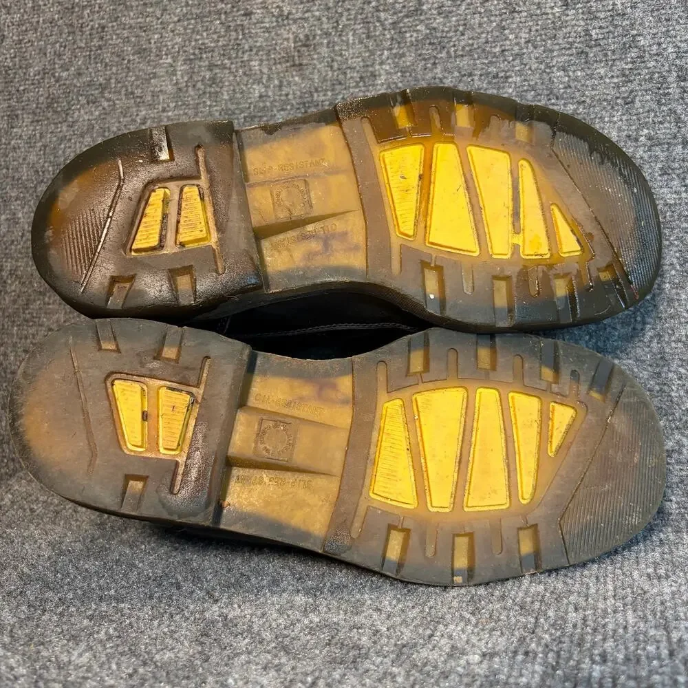 Dr. Martens Industrial Black Leather Steel Toe Work Ankle Boots Men Size 12